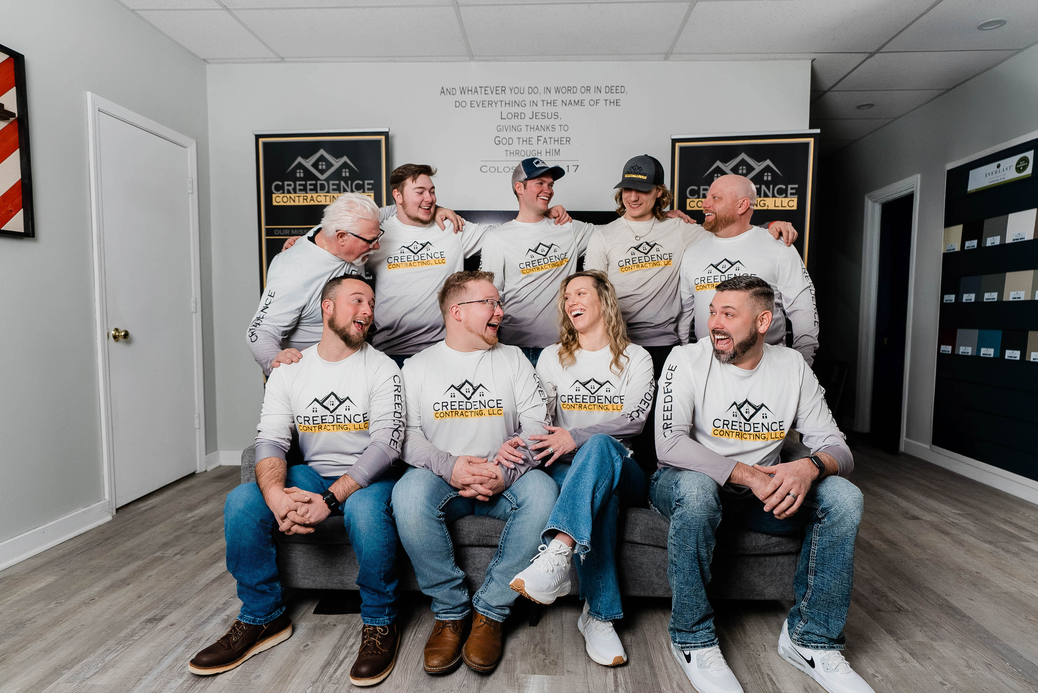 Creedence Contracting team laughing together